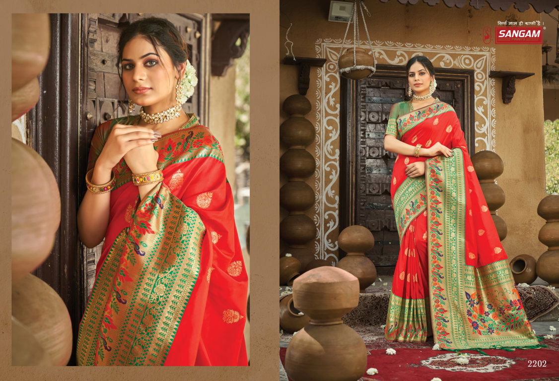 Sangam Shwetambari Silk Paithani Fancy New Exclusive Wear Fancy Saree Collection